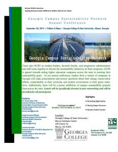 Georgia Campus Sustainability Network- 2013 Annual Conference