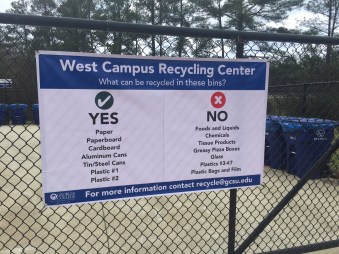 West Campus Recycling Center Sign