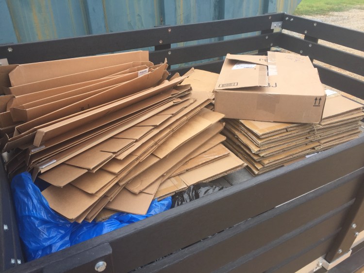 Recycling cardboard.